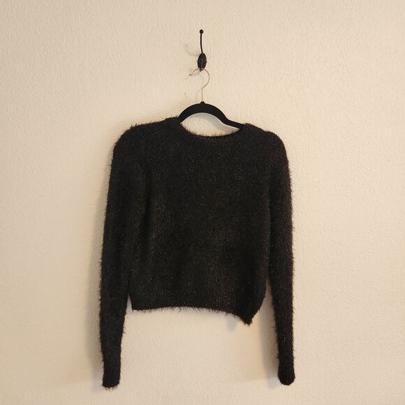 Rachel Zoe Size XS Black Sparkle Cropped Sweater New with Tags - Picture 1 of 4